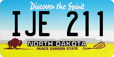 ND license plate IJE211