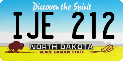 ND license plate IJE212
