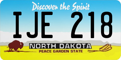 ND license plate IJE218