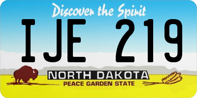 ND license plate IJE219