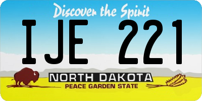ND license plate IJE221