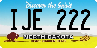 ND license plate IJE222