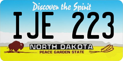 ND license plate IJE223