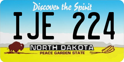 ND license plate IJE224