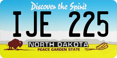 ND license plate IJE225