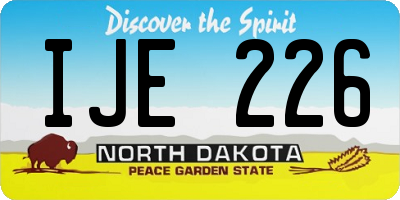 ND license plate IJE226