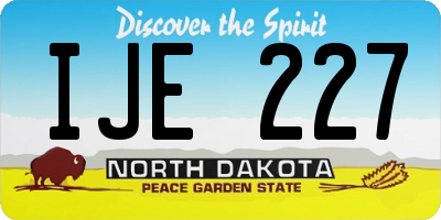 ND license plate IJE227