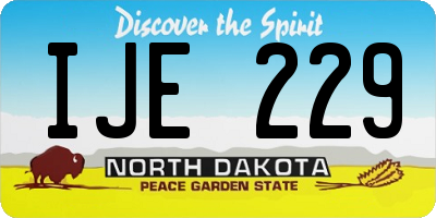 ND license plate IJE229