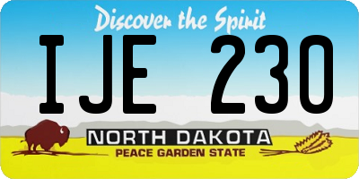 ND license plate IJE230