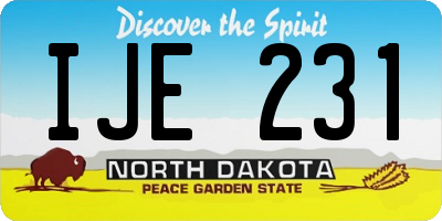 ND license plate IJE231