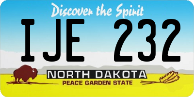 ND license plate IJE232