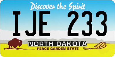 ND license plate IJE233