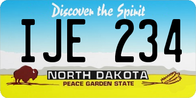 ND license plate IJE234