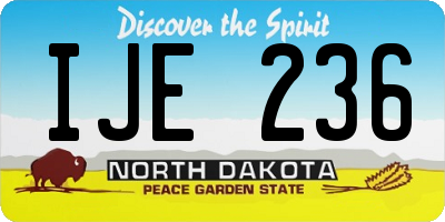 ND license plate IJE236
