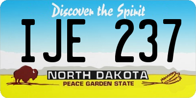 ND license plate IJE237