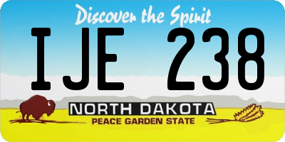 ND license plate IJE238