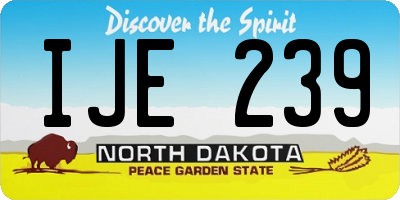 ND license plate IJE239