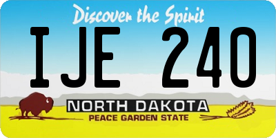 ND license plate IJE240