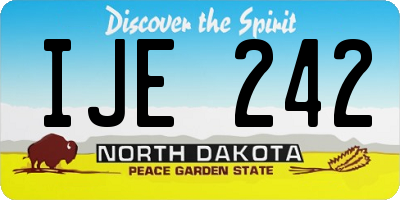 ND license plate IJE242