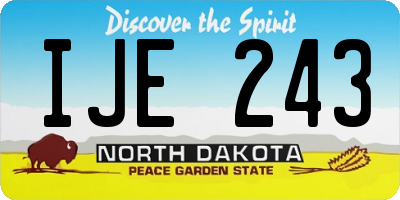 ND license plate IJE243