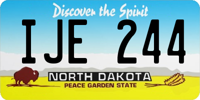 ND license plate IJE244