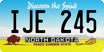 ND license plate IJE245