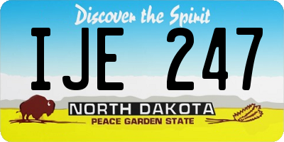 ND license plate IJE247