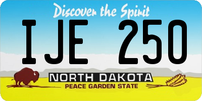 ND license plate IJE250