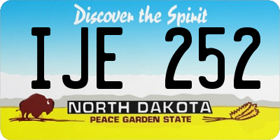 ND license plate IJE252