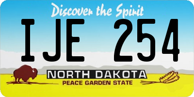 ND license plate IJE254