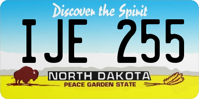 ND license plate IJE255