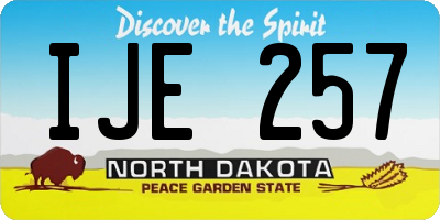ND license plate IJE257