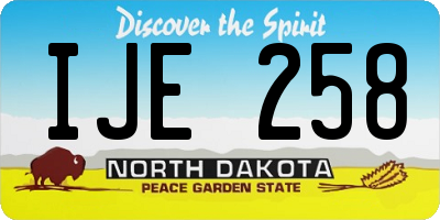 ND license plate IJE258