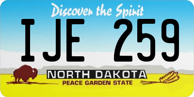 ND license plate IJE259