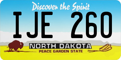 ND license plate IJE260