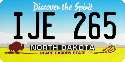ND license plate IJE265
