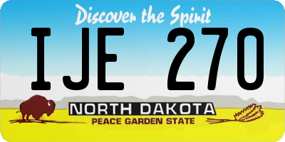ND license plate IJE270