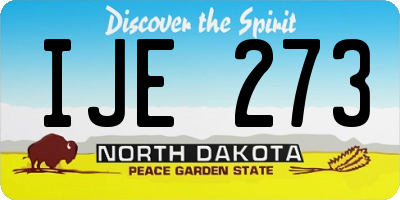 ND license plate IJE273