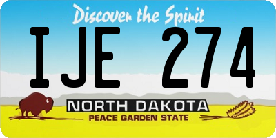 ND license plate IJE274