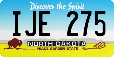 ND license plate IJE275