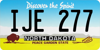 ND license plate IJE277