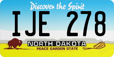ND license plate IJE278