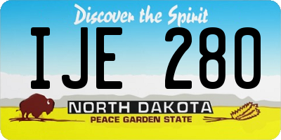 ND license plate IJE280