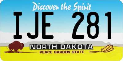 ND license plate IJE281