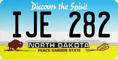 ND license plate IJE282