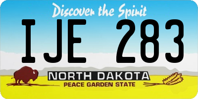 ND license plate IJE283