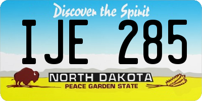ND license plate IJE285