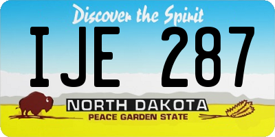 ND license plate IJE287