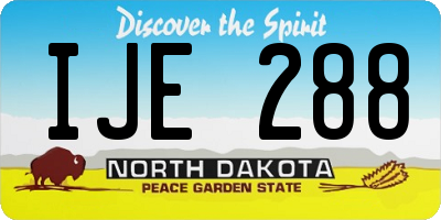 ND license plate IJE288