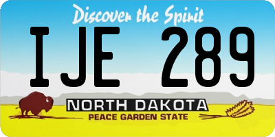 ND license plate IJE289